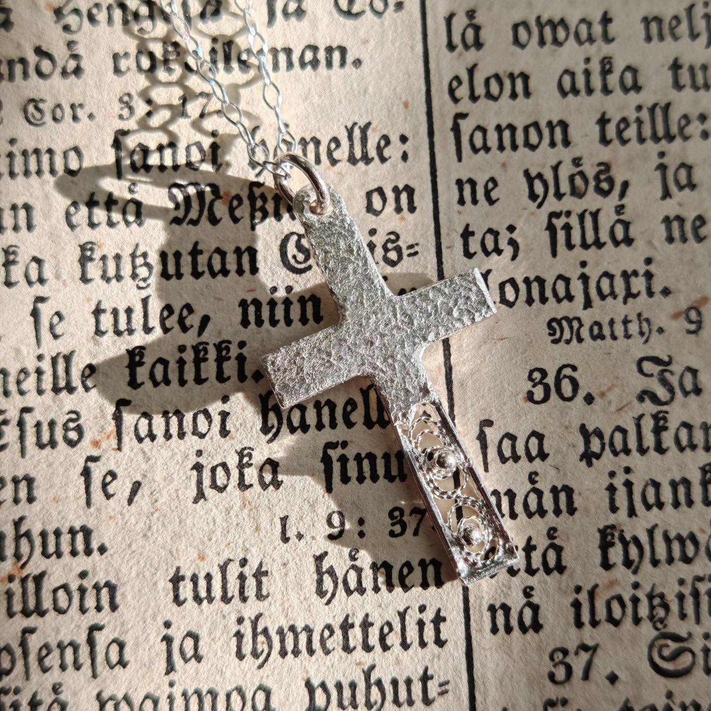 filigree cross pendant