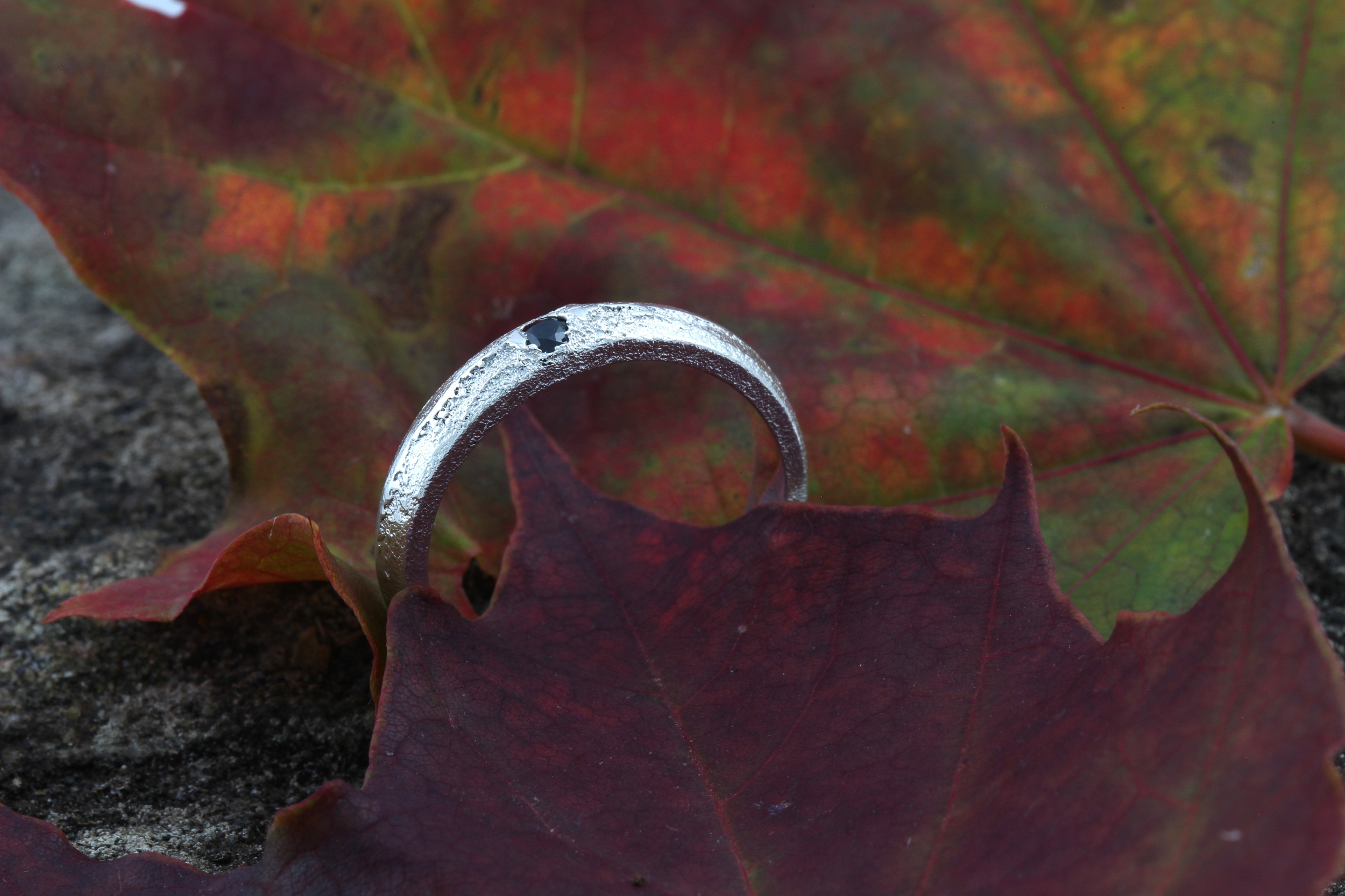 silver sapphire ring