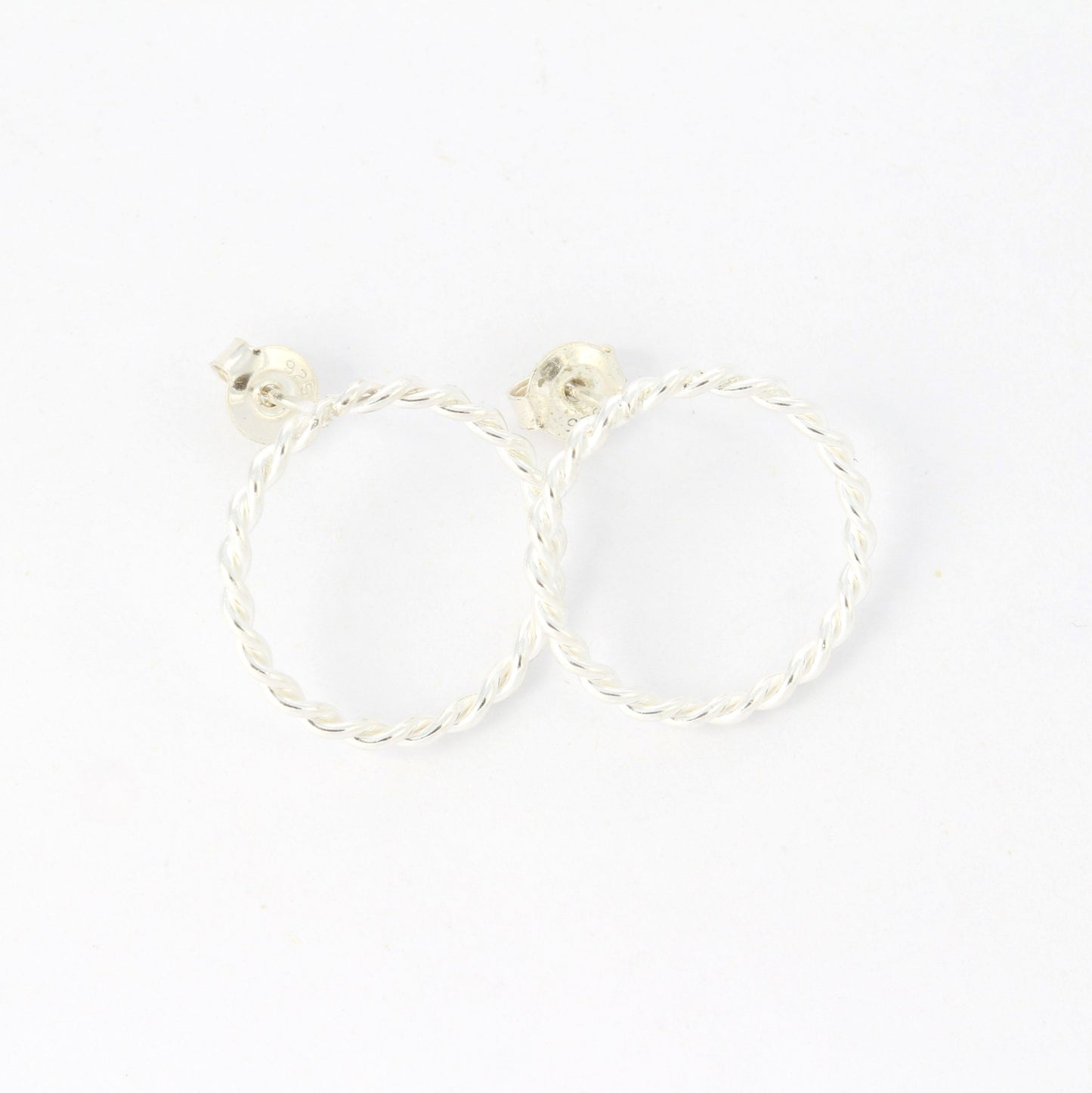 silver filigree earrings front