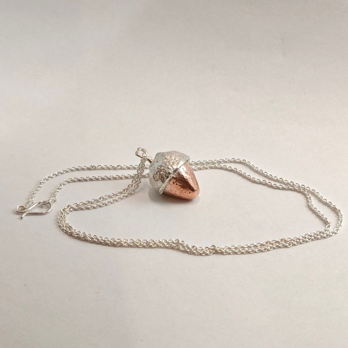 acorn pendant with silver chain