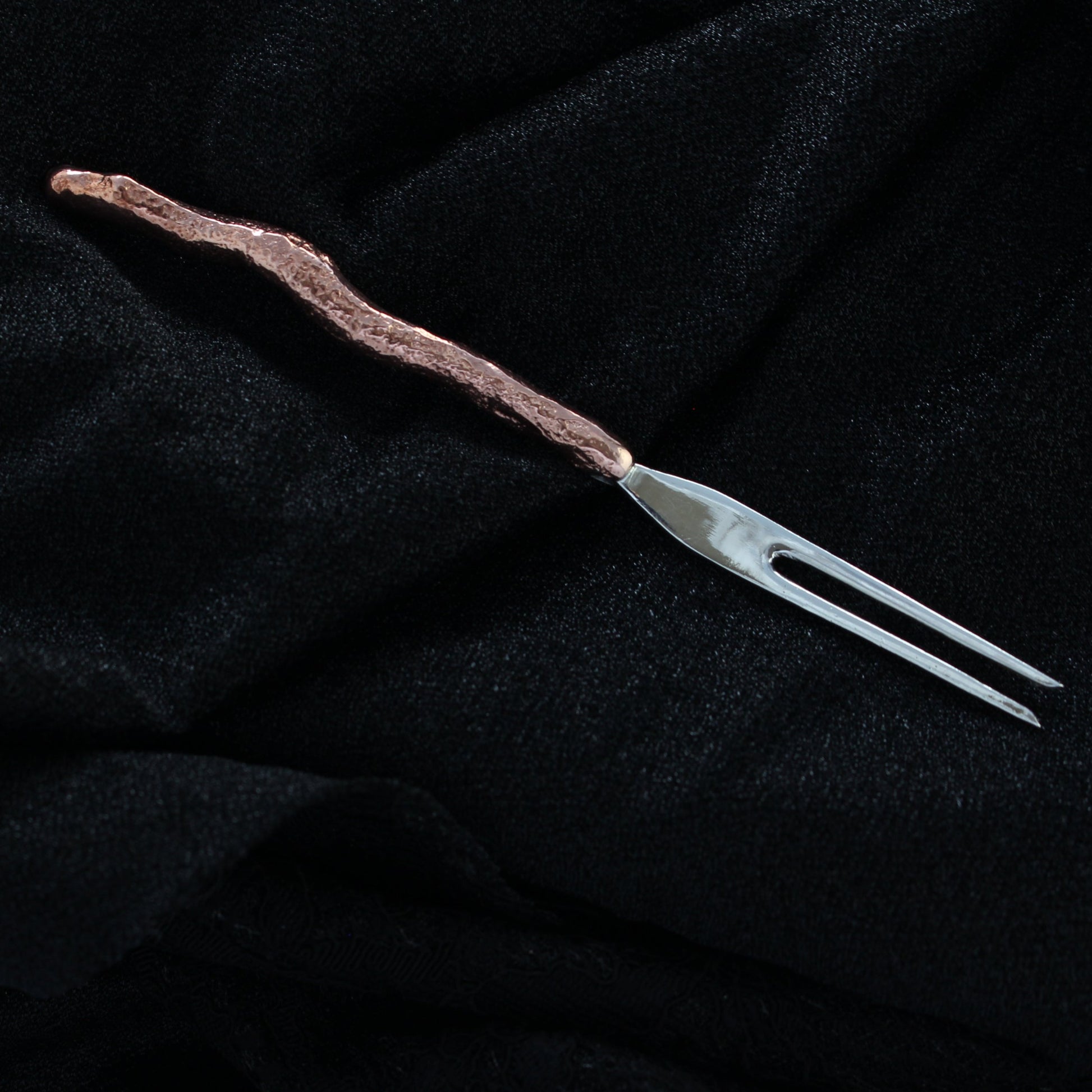 sterling silver gnomes cocktail fork side