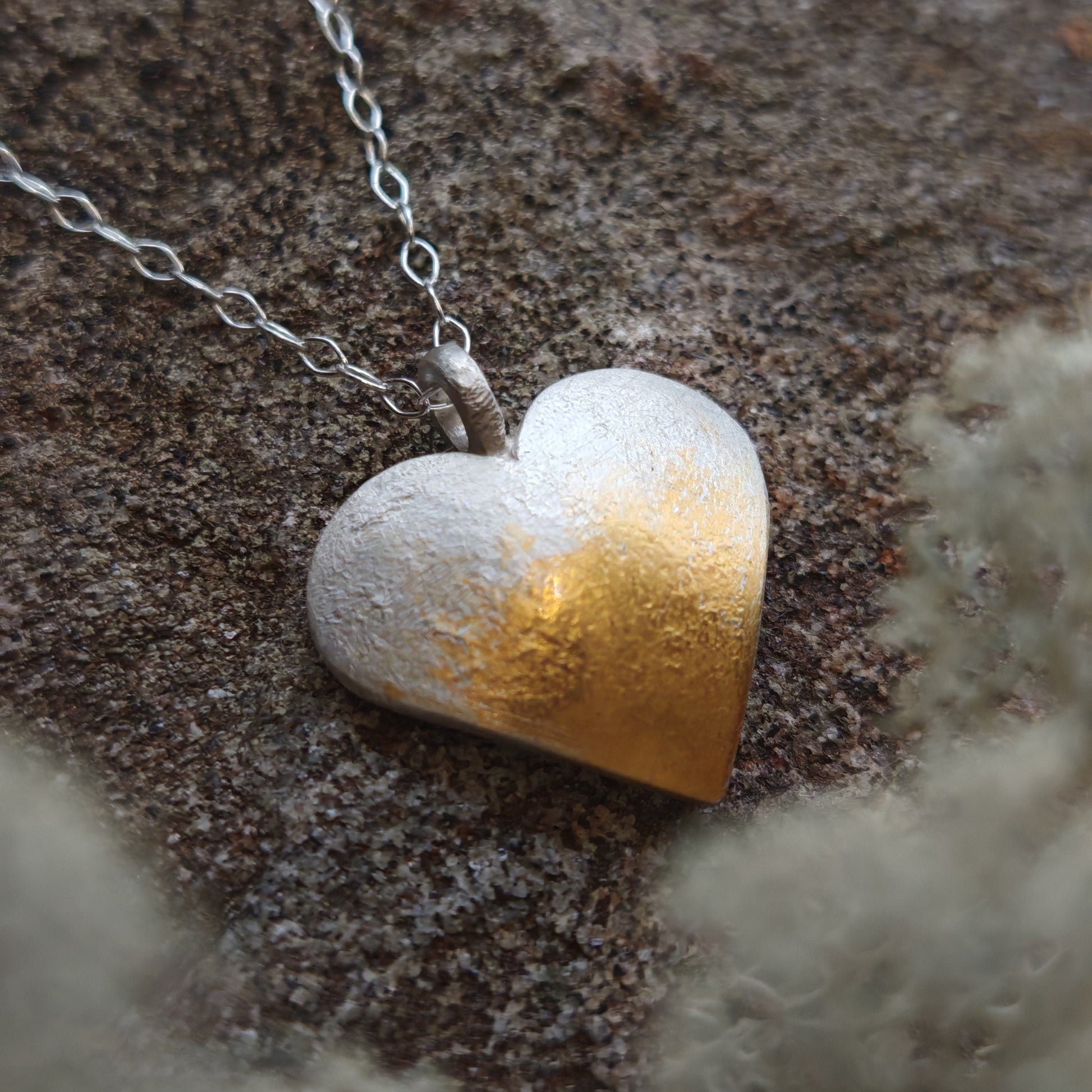 silver heart pendant keum boo finnish lapland gold front