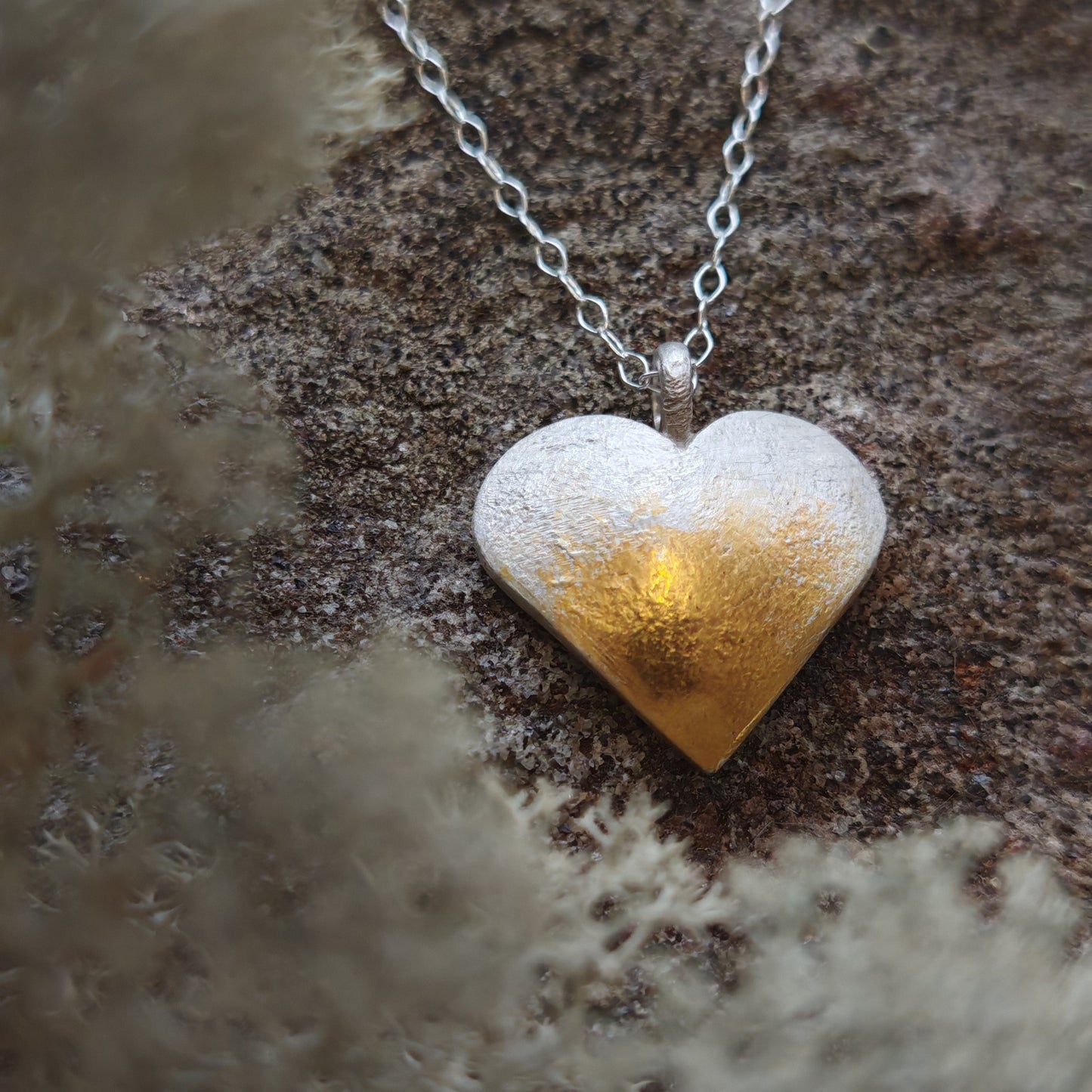 silver heart pendant kulta keum boo finnish lapland gold front