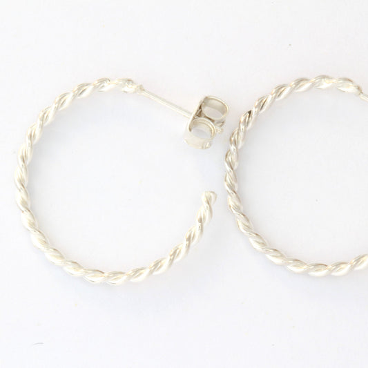 silver filigree twist earrings